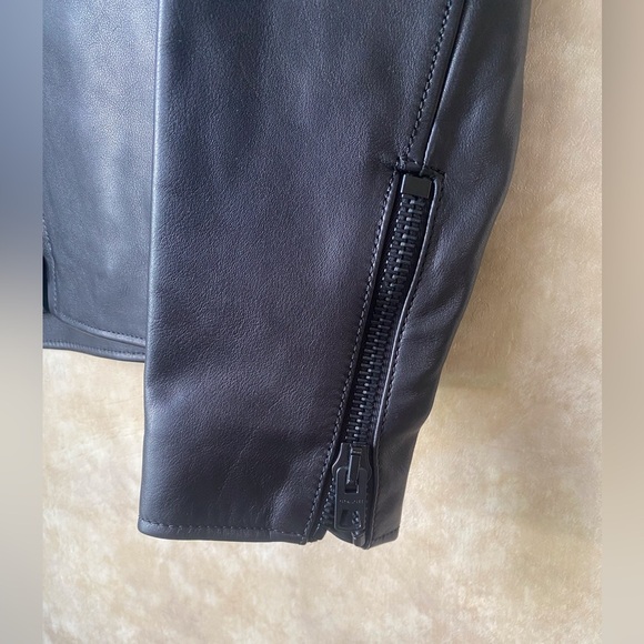 NWT Coach Outlet Black Leather Racer Jacket XS Timeless Classic Retail $995 - Picture 9 of 12